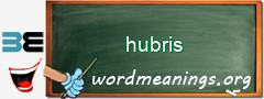 WordMeaning blackboard for hubris